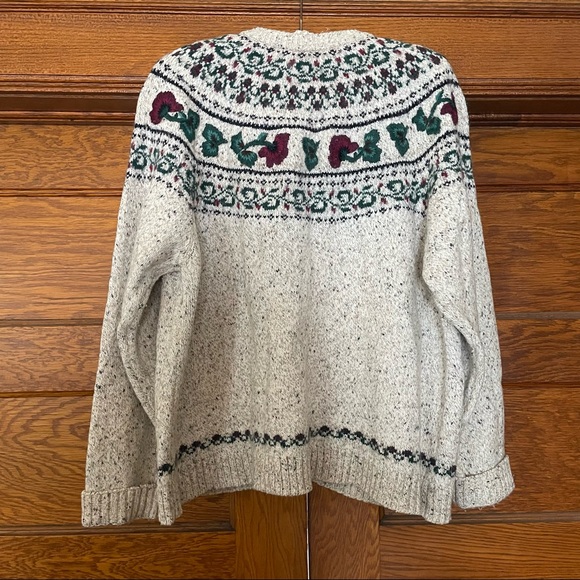 90s Y2K granny chic cottage core Northern Reflections fair isle cardigan Pansy - Picture 3 of 14